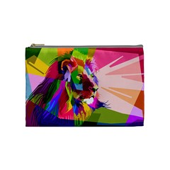 Animal Colorful Decoration Lion Cosmetic Bag (medium)  by Simbadda