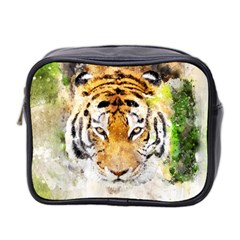 Tiger Watercolor Colorful Animal Mini Toiletries Bag 2-side by Simbadda