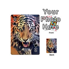 Tiger Animal Teeth Nature Design Playing Cards 54 (mini)  by Simbadda