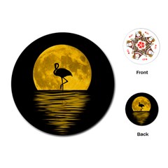 Moon Reflection Flamenco Animal Playing Cards (round)  by Simbadda