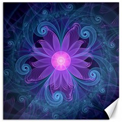 Blown Glass Flower Of An Electricblue Fractal Iris Canvas 20  X 20   by jayaprime