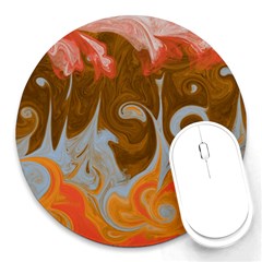 Fire And Water Round Mousepads by digitaldivadesigns