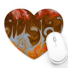 Fire And Water Heart Mousepads by digitaldivadesigns