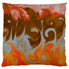 Fire And Water Large Flano Cushion Case (two Sides) by digitaldivadesigns