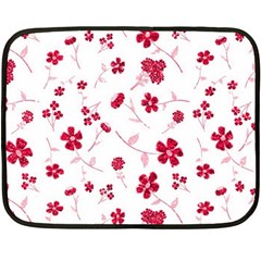 Sweet Shiny Floral Red Fleece Blanket (mini) by ImpressiveMoments