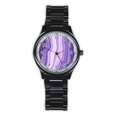 Marbled Ultra Violet Stainless Steel Round Watch by NouveauDesign