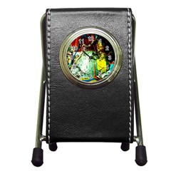 Coffee Land 2 Pen Holder Desk Clocks by bestdesignintheworld