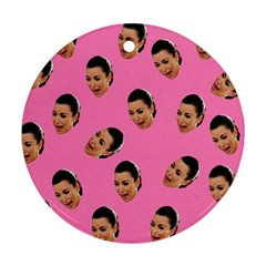 Crying Kim Kardashian Round Ornament (two Sides) by Valentinaart