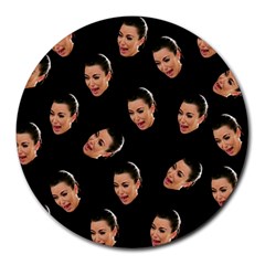 Crying Kim Kardashian Round Mousepads by Valentinaart