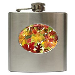 Autumn Fall Leaves Hip Flask (6 Oz) by LoolyElzayat