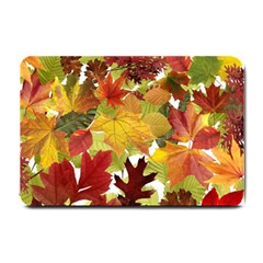 Autumn Fall Leaves Small Doormat  by LoolyElzayat