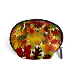 Autumn Fall Leaves Accessory Pouches (small)  by LoolyElzayat