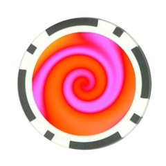 Swirl Orange Pink Abstract Poker Chip Card Guard by BrightVibesDesign