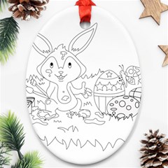 Coloring Picture Easter Easter Bunny Ornament (oval) by Sapixe