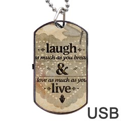 Motivational Calligraphy Grunge Dog Tag Usb Flash (two Sides) by Sapixe