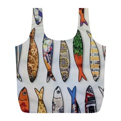 Fish Sardines Motive Pattern Full Print Recycle Bags (l)  by Sapixe