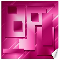 Pink Figures Rectangles Squares Mirror Canvas 12  X 12   by Sapixe