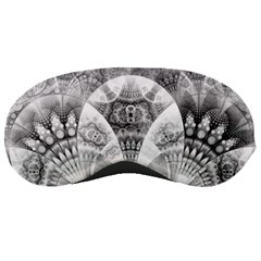 Black And White Fanned Feathers In Halftone Dots Sleeping Masks by jayaprime