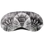 Black and White Fanned Feathers in Halftone Dots Sleeping Masks Front