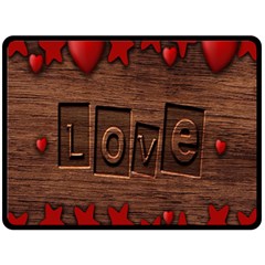 Background Romantic Love Wood Double Sided Fleece Blanket (large)  by Sapixe