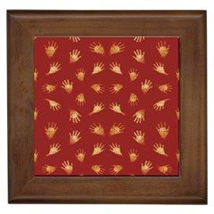 Primitive Art Hands Motif Pattern Framed Tiles by dflcprints