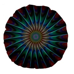 Fractal Peacock Rendering Large 18  Premium Flano Round Cushions by Sapixe