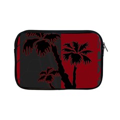 Red And Grey Silhouette Palm Tree Apple Ipad Mini Zipper Case by LoolyElzayat