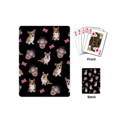 Queen Elizabeth s Corgis Pattern Playing Cards (mini)  by Valentinaart