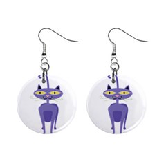 Cat Clipart Animal Cartoon Pet Mini Button Earrings by Sapixe