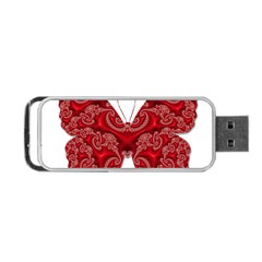 Butterfly Red Fractal Art Nature Portable Usb Flash (one Side) by Sapixe