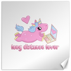 Long Distance Lover - Cute Unicorn Canvas 16  X 16   by Valentinaart