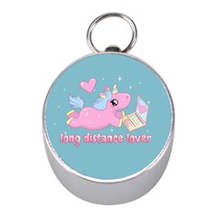 Long Distance Lover - Cute Unicorn Mini Silver Compasses by Valentinaart