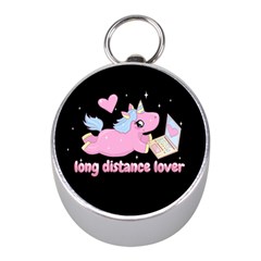 Long Distance Lover - Cute Unicorn Mini Silver Compasses by Valentinaart