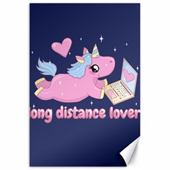 Long Distance Lover - Cute Unicorn Canvas 20  X 30   by Valentinaart