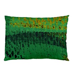 Green Fabric Textile Macro Detail Pillow Case by Sapixe