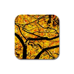 Golden Vein Rubber Square Coaster (4 Pack)  by FunnyCow