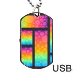 Background Colorful Abstract Dog Tag Usb Flash (two Sides) by Nexatart