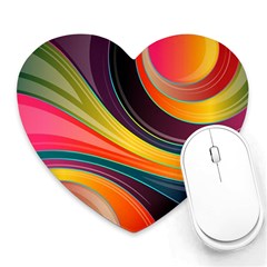 Abstract Colorful Background Wavy Heart Mousepads by Nexatart