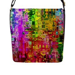 Color Abstract Artifact Pixel Flap Messenger Bag (l)  by Nexatart