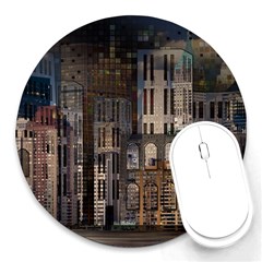 Architecture City Home Window Round Mousepads by Nexatart