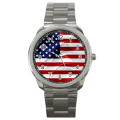 American Usa Flag Sport Metal Watch by FunnyCow