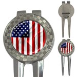 American Usa Flag Vertical 3-in-1 Golf Divots Front