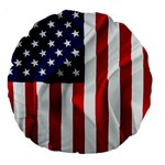 American Usa Flag Vertical Large 18  Premium Round Cushions Front