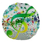 Points Circle Music Pattern Large 18  Premium Round Cushions Front