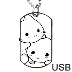 Kitty Cuddling Cat Kitten Feline Dog Tag Usb Flash (one Side) by Sapixe