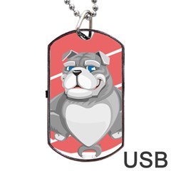 Bulldog Dog Animal Pet Heart Fur Dog Tag Usb Flash (one Side) by Sapixe