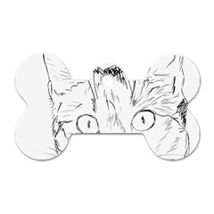 Cat Feline Animal Pet Dog Tag Bone (two Sides) by Sapixe