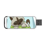 Kitten Kitty Cat Sleeping Sleep Portable USB Flash (Two Sides) Back