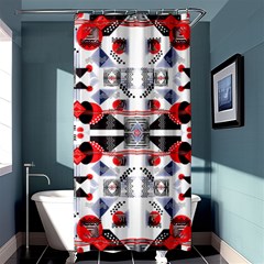 Creative Geometric Red And Black Design Shower Curtain 36  X 72  (stall)  by flipstylezfashionsLLC