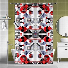 Creative Geometric Red And Black Design Shower Curtain 48  X 72  (small)  by flipstylezfashionsLLC